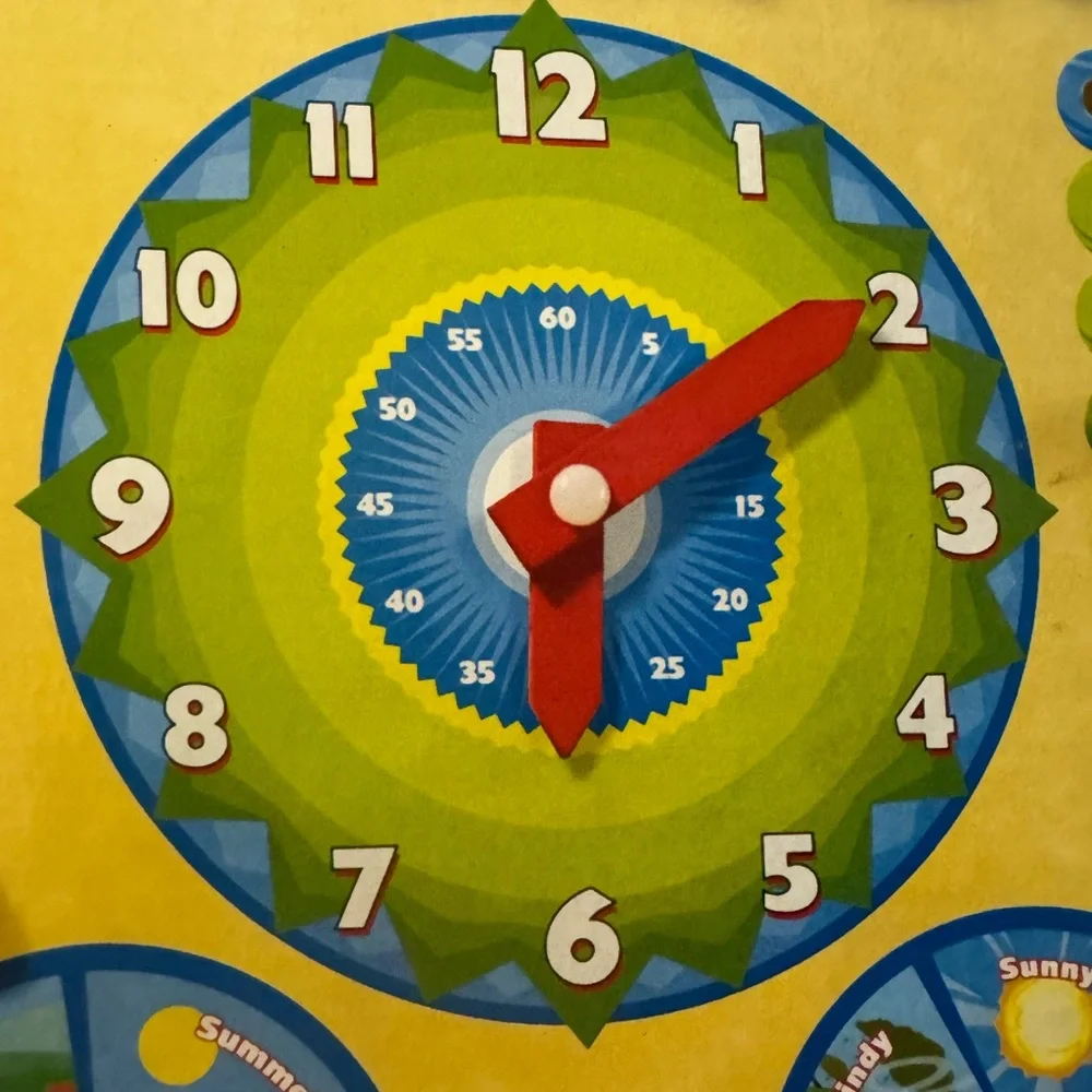 SimplyFun Tibbar's Everyday Big Board Wooden Educational Calendar & Clock NIB